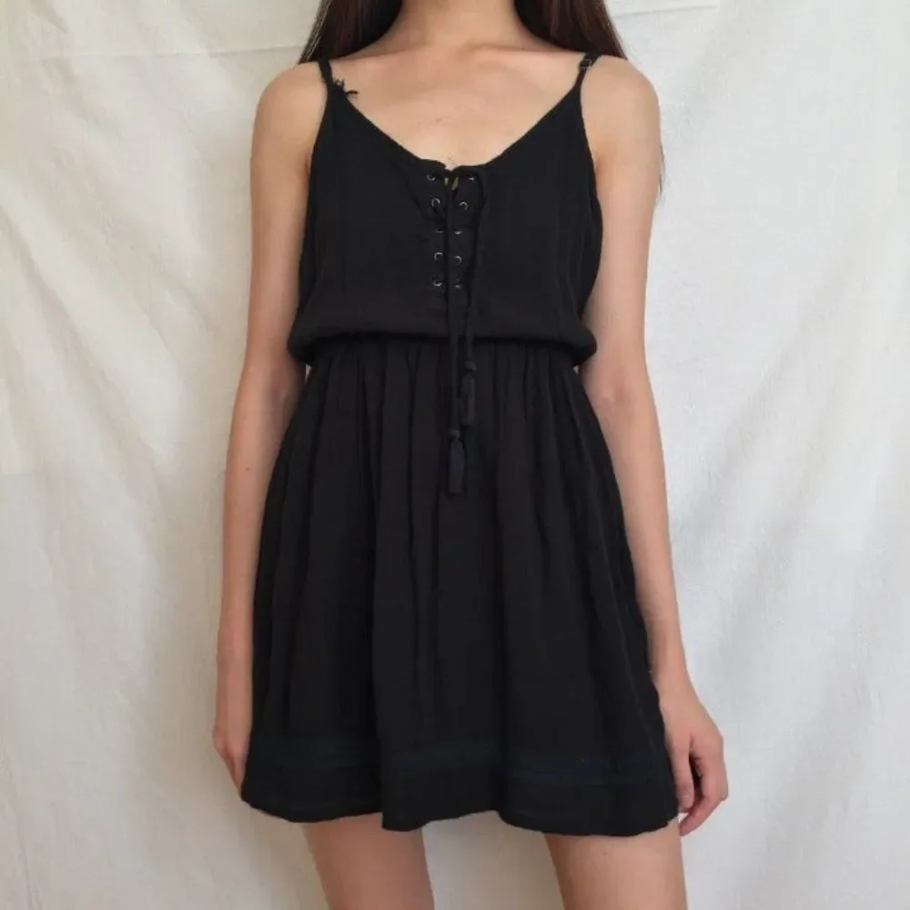 Hollister Black Spaghetti Strap Mini Dress